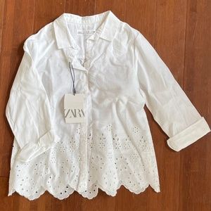 Zara girls white blouse size 8